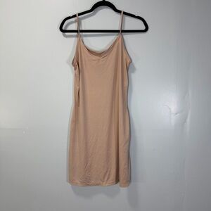 Vassarette Tan Spaghetti Strap Full Nude Slip Under Dress Size Large